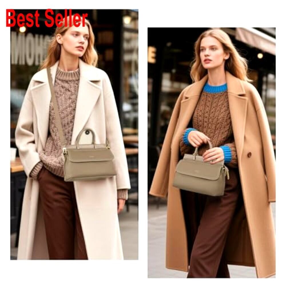 Genuine Leather Satchel Crossbody Bag with Adjustable Strap - Picture 2 of 7
